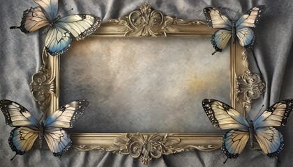 vintage frame with butterfly
