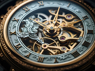 vintage clock mechanism Generative AI