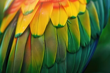 Fototapeta premium extreme macro shot of parrot bird feathers
