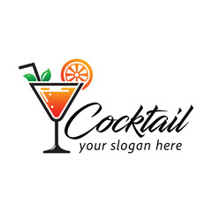 cocktail glass logo vector set template, cocktail glass logo vector set of elements, cocktail glass vector illustration