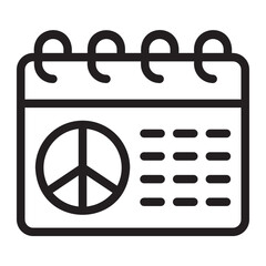 peace day line icon