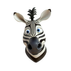 Fototapeta na wymiar 3D Cartoon Zebra Logo Illustration No Background Perfect for Print on Demand NFT Creation