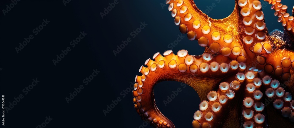 Poster underwater world mimic octopus lembeh strait indonesia. with copy space image. place for adding text