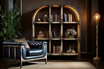 Art Deco Inspired Shelving Unit: Distressed Furniture Living Room Inspirations