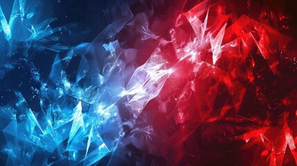 Abstract blue and red chaotic glass textured background