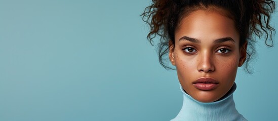 Stylish young fashion model looking away against white wall. with copy space image. Place for adding text or design