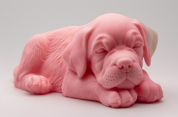 Pink silicone dog figurine