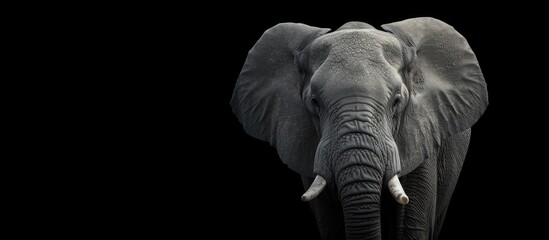African elephants are elephants of the genus Loxodonta The genus consists of two extant species the African bush elephant L africana and the smaller African forest elephant. with copy space image - obrazy, fototapety, plakaty