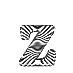 White symbol with black ultra thin horizontal straps. letter z