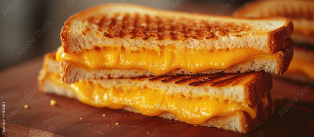 Poster food and snack grilled cheese sandwiches close up. with copy space image. place for adding text or d