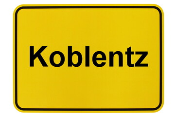 Illustration eines Ortsschildes der Gemeinde Koblentz in Mecklenburg-Vorpommern
