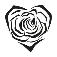 Flower love heart valentine day vector tattoo. Floral design. Pretty cute illustration.