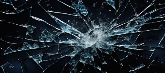 Broken Glass Texture. Isolated on black background