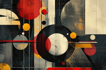 Inventive use of spheres and circles to craft a distinct geometric tapestry for a unique digital illustration