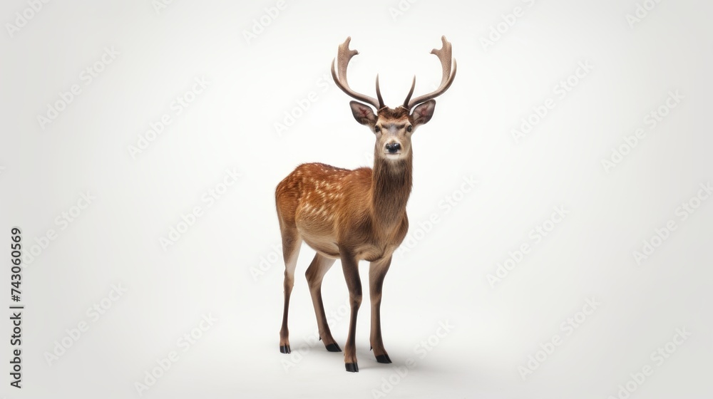 Poster generative ai enchanting deer in peaceful poses.