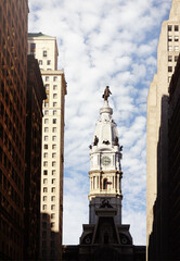 Historic City Hall in at the corner of Broad St and Market St in downtown Philadelphia