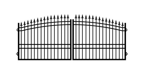 silhouette of wrought iron gate
