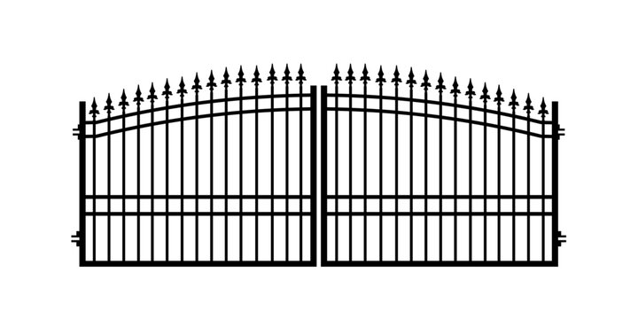 silhouette of wrought iron gate