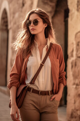 Mujer paseando por la ciudad 