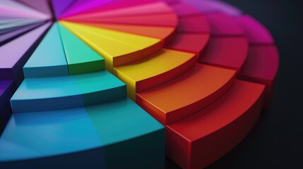Interactive pie charts with vibrant segments showcasing diversification in investment portfolios business analytics