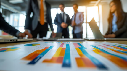 colorful pie charts and graphs on a document