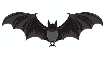 Bat black silhouette icon over white background v