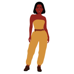 Modern black woman in elegant art style vector