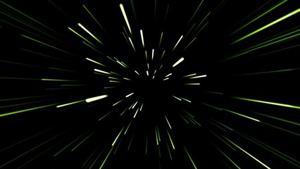 Hyperspace jump through the stars to a distant space, Traveling through star fields flying extremely fast light speed journey through a wormhole to the end of tunnel in space