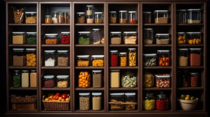 Keuken spatwand met foto Generative AI Pantry Storage Units © vadosloginov