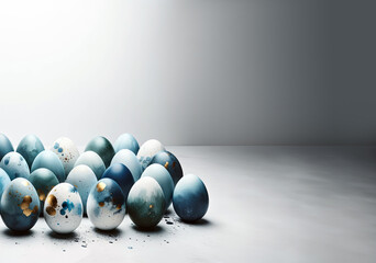 Cosmic Easter eggs on white background
