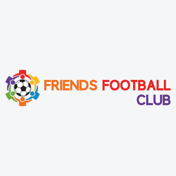 friends football team logo design vector