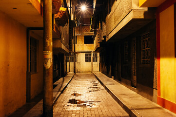 dark dangerous alley. Madrid, Spain - sep 2th 2023