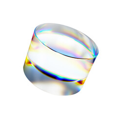 Transparent glass 3D cylinder object with dispersion