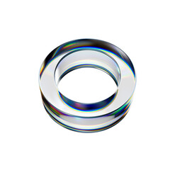 Transparent glass 3D tube object with dispersion