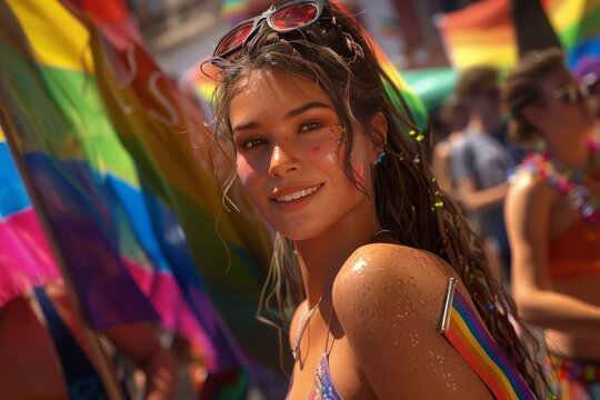 LGBTQ Pride innovative. Rainbow bisexual colorful nebulous diversity Flag. Gradient motley colored pride colors LGBT rights parade festival djs pride community equality