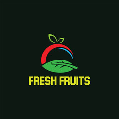 fresh fruits store logo design vector