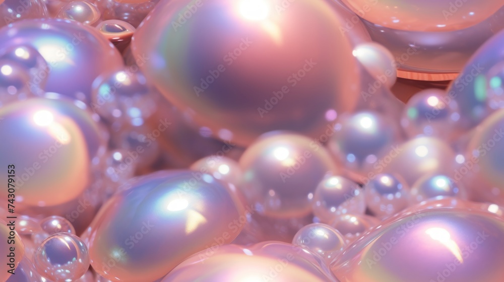 Poster generative ai shimmering and iridescent pearl texture with a lustrous sheen.