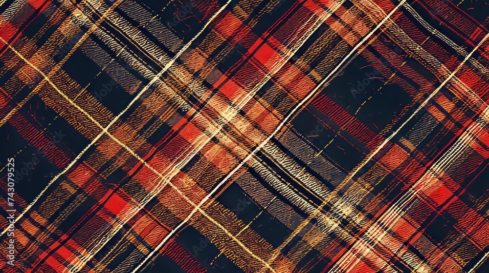 Aufkleber generative ai small-scale tartan textile pattern, precise lines, classic colors, seamless backdrop