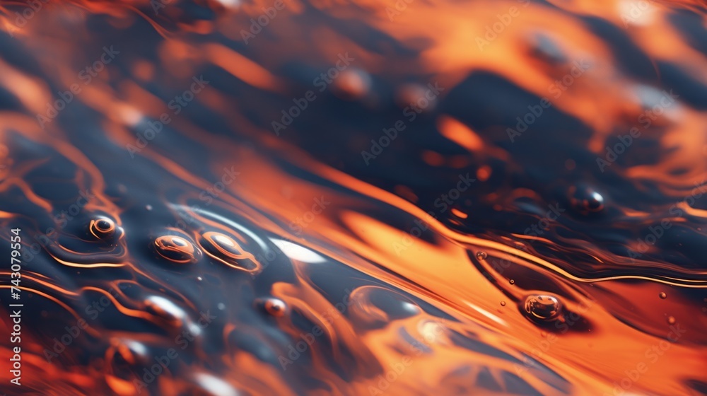 Poster generative ai slick and glossy texture of oil spill on water. octane render elegant realistic photor