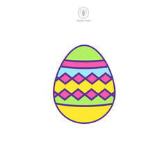 Easter egg, Easter day festival, Egg Icon symbol vector illustration isolated on white background