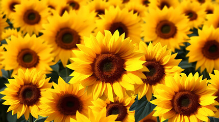 Obraz premium Sunflower background, summer sunflower field