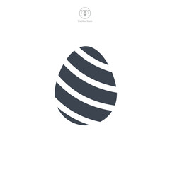 Easter egg, Easter day festival, Egg Icon symbol vector illustration isolated on white background