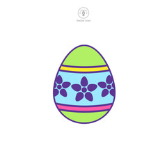 Easter egg, Easter day festival, Egg Icon symbol vector illustration isolated on white background