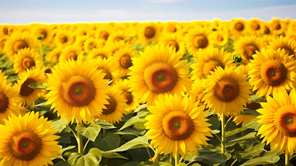 Obraz premium Sunflower background, summer sunflower field
