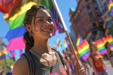 LGBTQ Pride elusive. Rainbow unique colorful gender spectrum diversity Flag. Gradient motley colored umber LGBT rights parade festival cerulean pride community equality