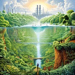 Adapting Human Environment Dynamics to Changing Conditions Isolated on Transparent Background PNG.