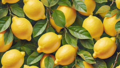 seamless repeatable and tilelable texture pattern of fresh lemon fruits