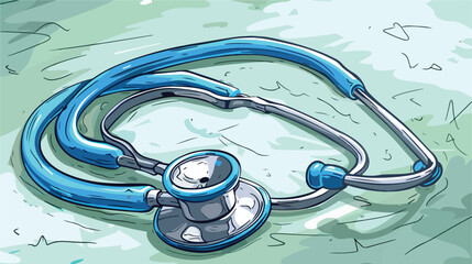 Blue stethoscope cartoon vector illustration