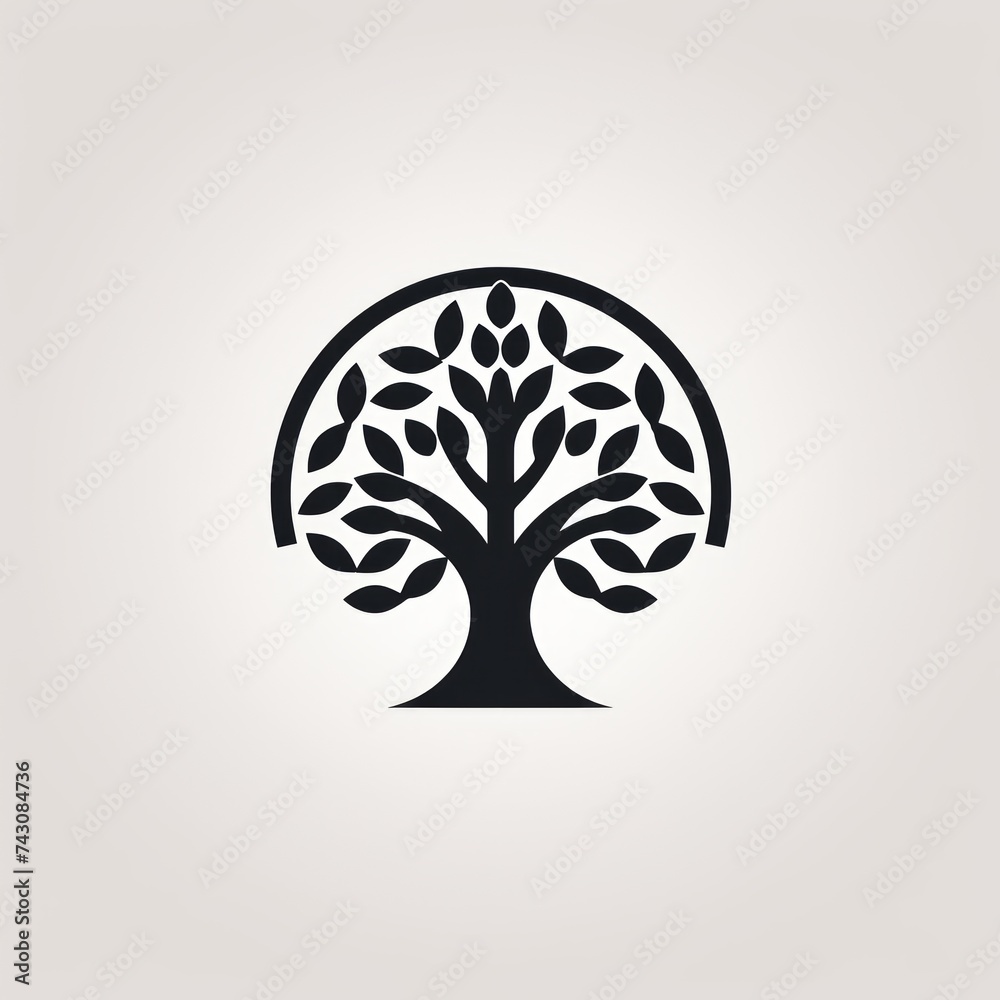 Poster Generative AI flat tree icon