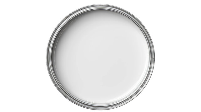 Paint can isolated on transparent a white background, top view